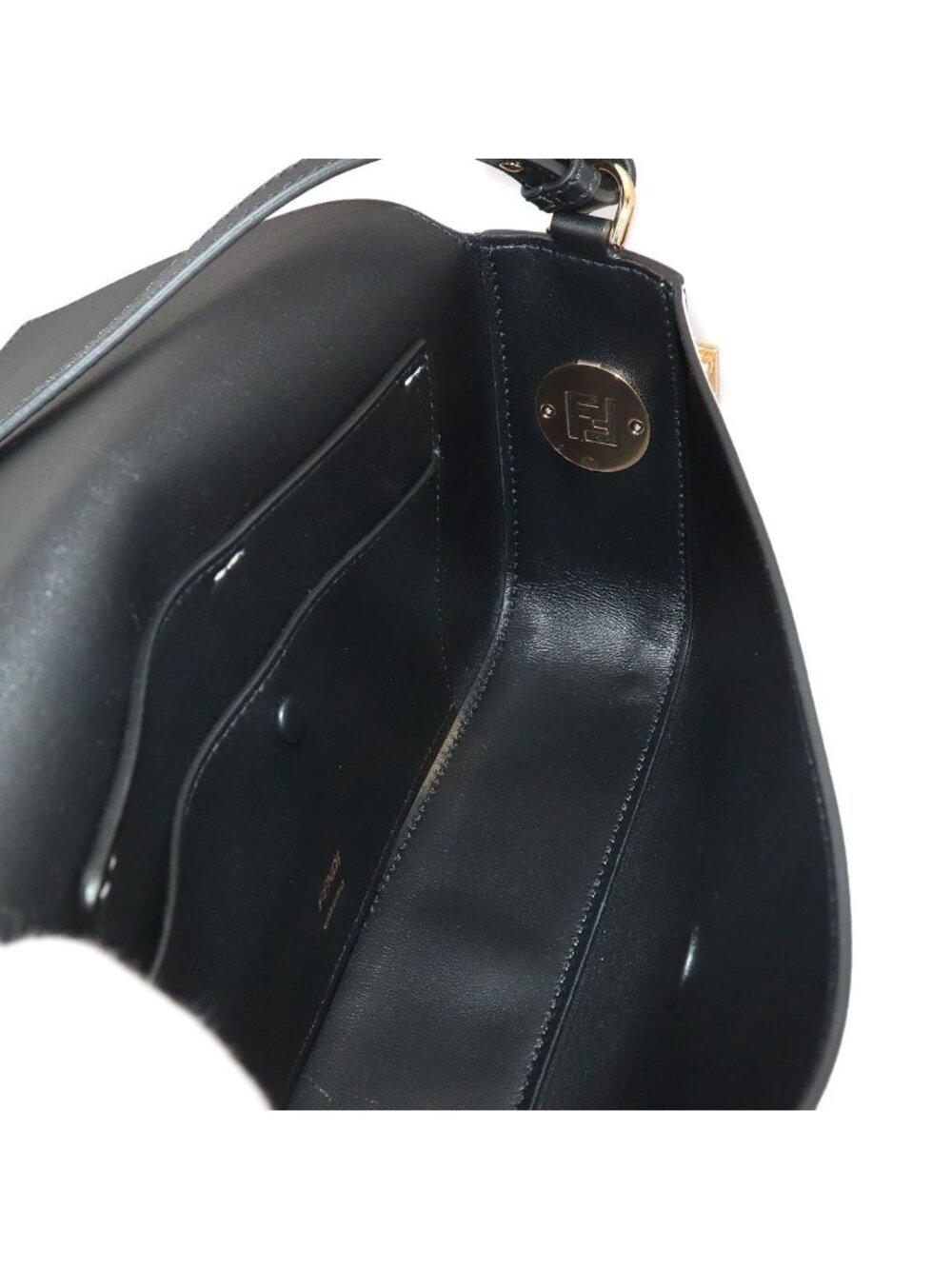 Fendi Bucket Twist 2-Way Bag Leather White Black - Picture 7 of 9
